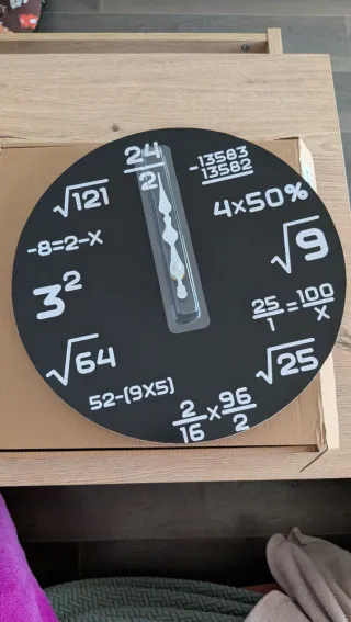 Reloj de Pared Matemático Negro