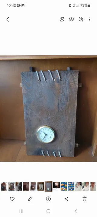 Reloj de pared rústico madera y metal