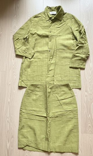 Conjunto Traje Vintage Mujer L Verde Chaqueta Fald