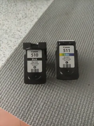 Cartuchos Canon 510 y 511 Negro y Color vacíos