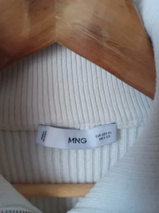 Jersey canalé cremallera blanco y negro