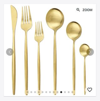 Cubiertos dorados acero inoxidable