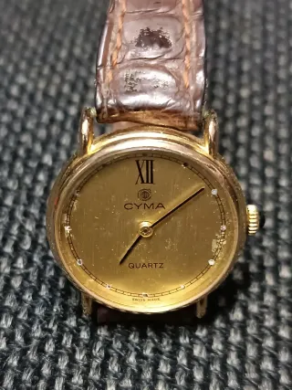 Reloj CYMA Dorado con Correa Marrón