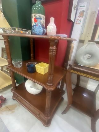 Mueble recibidor madera 2 estantes