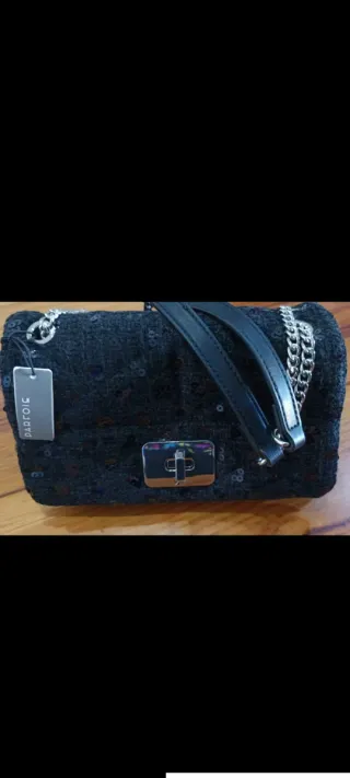 Bolso de fiesta Parfois negro lentejuelas
