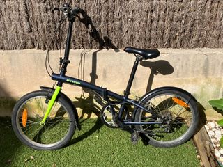 Bicicleta Plegable Btwin Azul y Verde