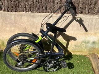 Bicicleta Plegable Btwin Azul y Verde