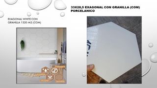 Porcelánico Exagonal Blanco 33x28,5