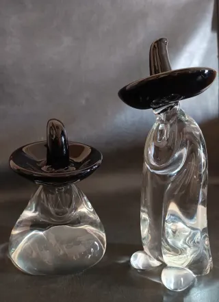 Coppia di figure in cristallo Murano mejicanos