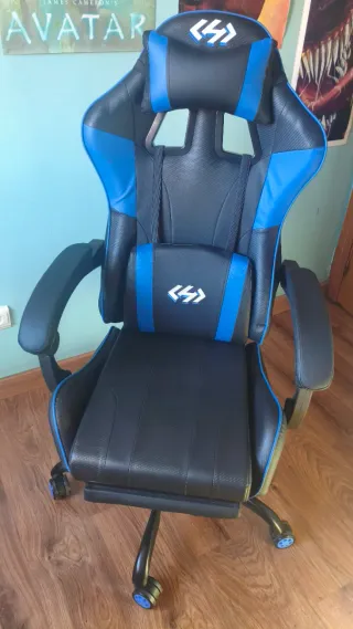 Silla Gaming Negra y Azul