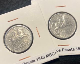 x2 monedas de 10 céntimos 1940 y 1941 MBC+ franco