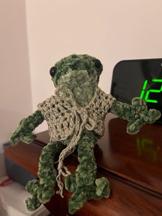 Rana all'uncinetto con gilet