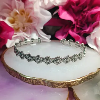 Brazalete Plata 925 - Florecitas