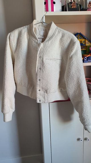 Cazadora Bomber H&M Crema Talla L