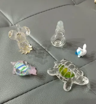 Set animaletti in vetro di Murano e cristallo