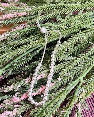 Conjunto Collar y Pulsera Bolas Plata