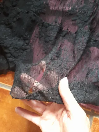 Conjunto blusa y falda encaje negro ARGGIDO