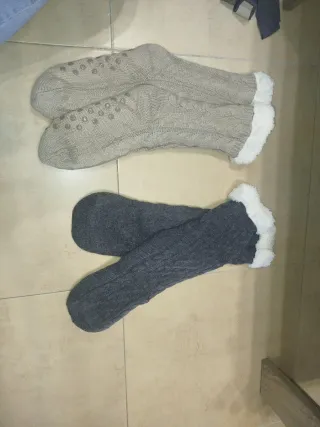 Calcetines de borrego con antideslizante