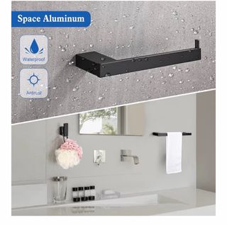 Juego 5 Piezas Toalleros Baño Negro