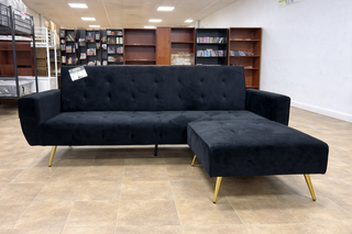 SOFÁ CAMA 3 PLAZAS + PUFF REPOSAPIES MOVIL NUEVO