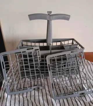 Cesto cubiertos lavavajillas gris