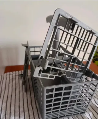 Cesto cubiertos lavavajillas gris