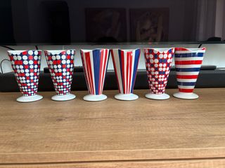 Vendo 6 eleganti coppe da gelato (3 coppie) firmat