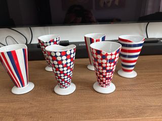 Vendo 6 eleganti coppe da gelato (3 coppie) firmat