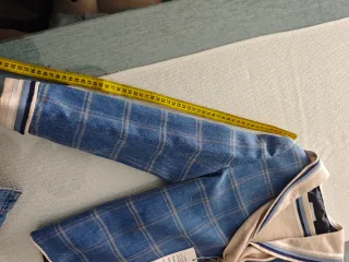 Traje de comunión niño blanco y azul talla 12