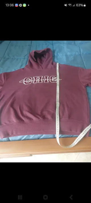 Felpa viola con cappuccio felpata