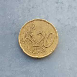 2 Monedas 20 cts Euro Francia 1999 con Error