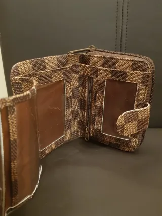 Portafoglio da donna, a quadri - con portamonete