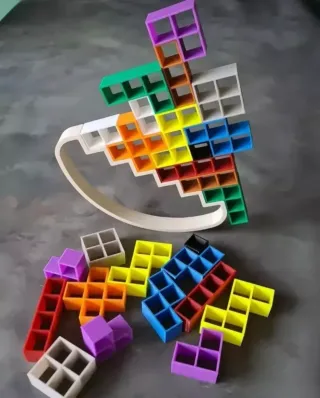 Tetris 3D Balanceado juego de mesa impreso en 3d