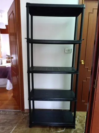 Scaffale in PVC Nero a Cinque Livelli