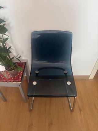 2 Sillas TOBIAS Ikea Azules Transparentes