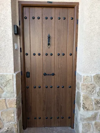 Puerta de calle 2 unidades)imitación madera