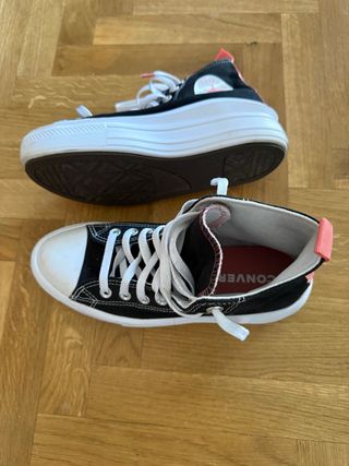 Zapatillas Converse plataforma negras y rosas