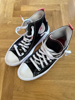 Zapatillas Converse plataforma negras y rosas
