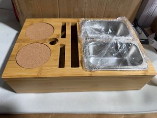 Bandeja organizadora bambú con cubetas