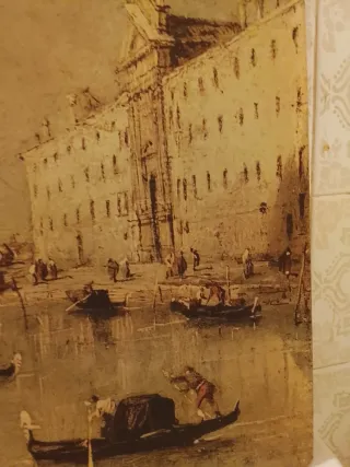 Dipinto olio su tela raffigurante Venezia