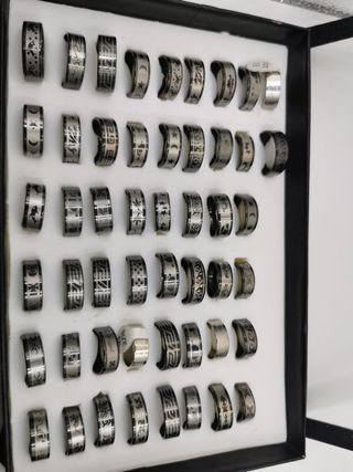 Lote 6 cajas anillos acero para reventa