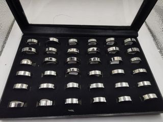 Lote 6 cajas anillos acero para reventa