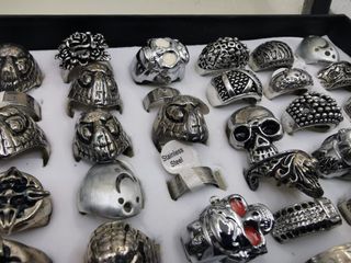 Lote 6 cajas anillos acero para reventa