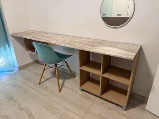 Escritorio con silla nórdica color menta