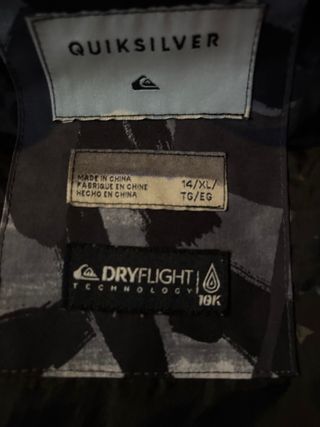 Chaqueta Quicksilver Negra y Gris