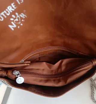 Bolso Desigual Marrón Tachuelas