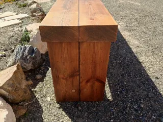 Banco rústico de viga antigua - Madera maciza