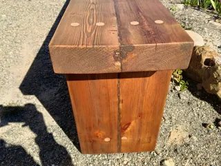 Banco rústico de viga antigua - Madera maciza