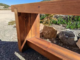 Banco rústico de viga antigua - Madera maciza