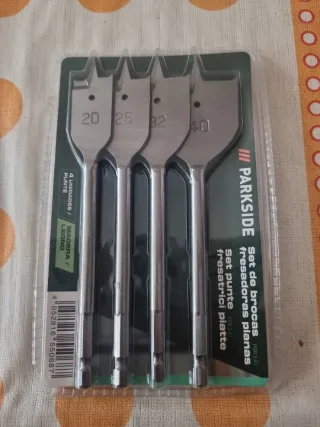 Set 4 Brocas Fresadoras Planas Parkside